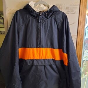 Charles River Apparel Blue & Orange Hooded Jacket Mens 2X